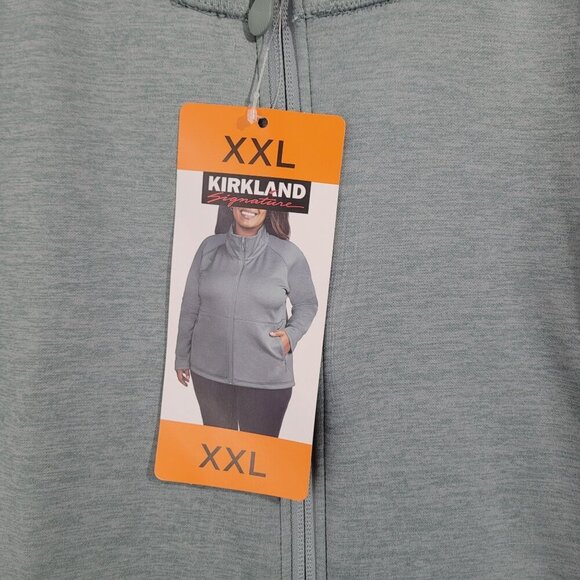 NEW Kirkland Signature Womens XXL Full-Zip Sweatshirt Jacket Sage Green - Picture 5 of 6